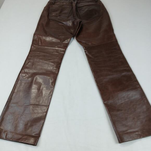 3 PC GAP Leather Boot Cut Pants Womens 28 x 29 Lined 5 Pocket Jeans Style Biker - Picture 12 of 16